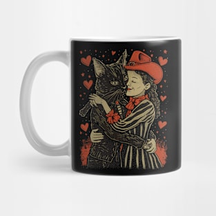 Valentine's Day Love Vintage Halloween Black Cat Witch Retro Cute Super Cool Best Gift Mug